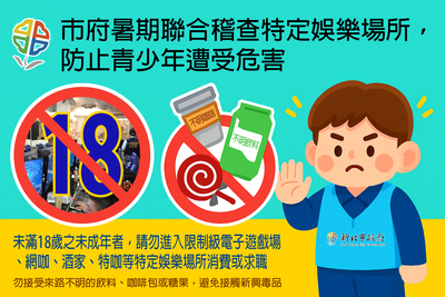 避免青少年於暑假期間進入不適宜場所及誤觸新興毒品等情事圖檔圖片